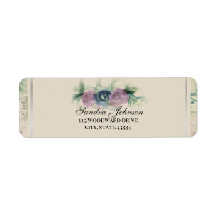 Floral Watercolor Rose Wedding Address Label Return Address Label