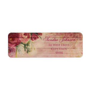 Floral Watercolor Rose Wedding Address Labels
