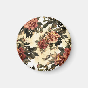 Floral Watercolor Roses, Peonies Pattern. Magnet