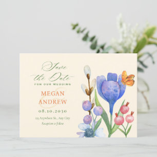 Floral watercolor save the date