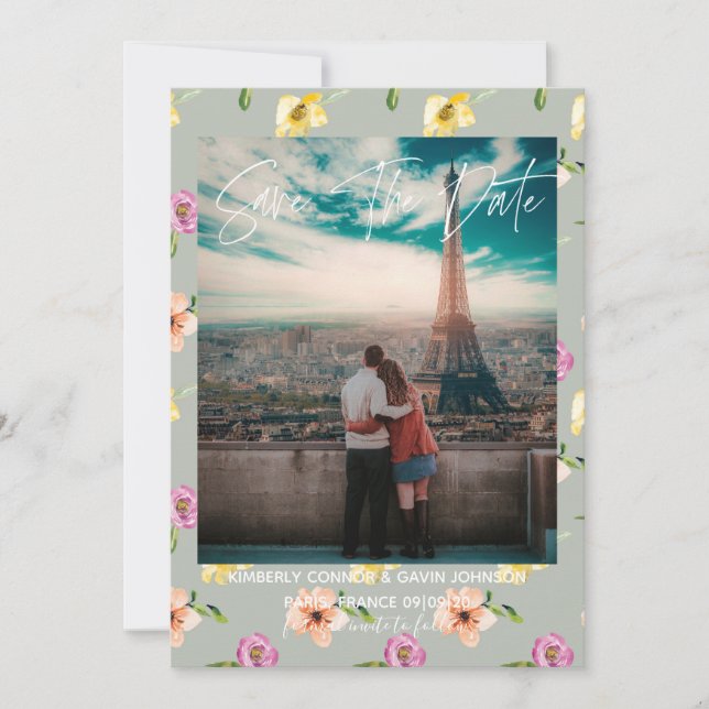 Floral Watercolor | Save the Date (Front)