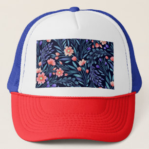 Floral watercolor, seamless pattern, fabric design trucker hat