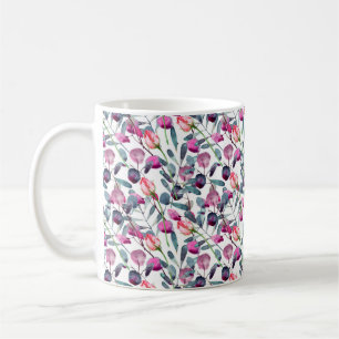 Floral watercolor seamless pattern. Field herbs an Coffee Mug