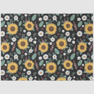 Floral Watercolor Sunflower Tissue Paper