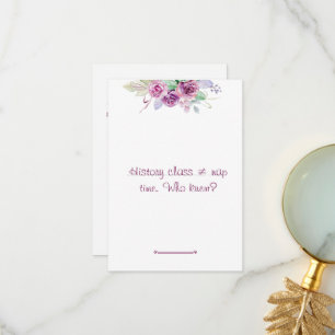 Floral watercolor teacher history appreciation thank you card