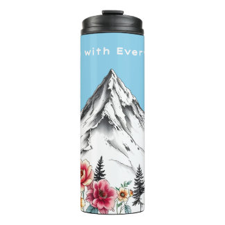 Floral Watercolor Thermal Tumbler