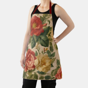 Floral Watercolor Vintage Trendy Collection Apron