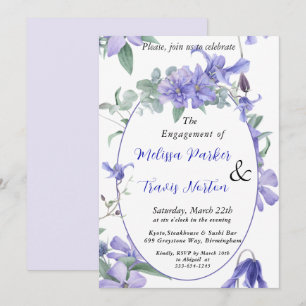 Floral, watercolor violets Engagement Party Invitation