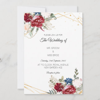 Floral WaterColor Wedding Card