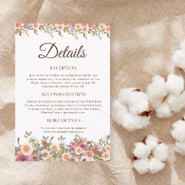 Floral Watercolor Wedding Details Card