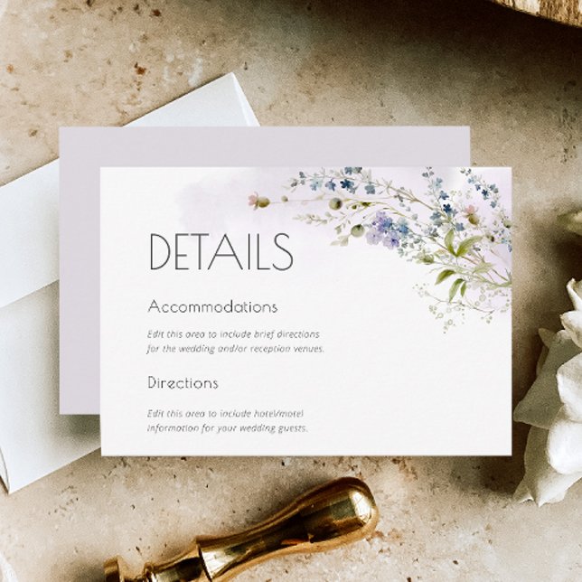 Floral Watercolor Wedding Details Enclosure Card  (Creator Uploaded)