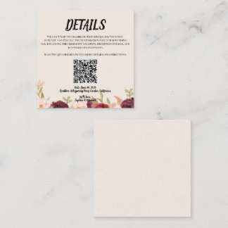 Floral Watercolor Wedding Enclosure Card