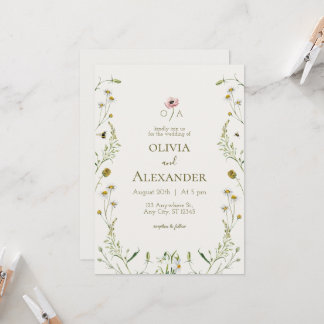 Floral Watercolor Wedding Invitation