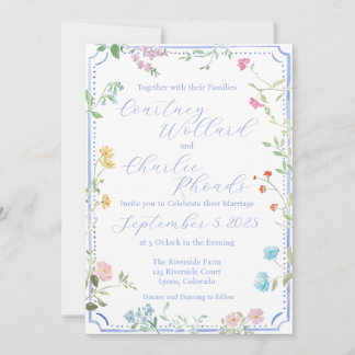 Floral Watercolor Wedding Invitation