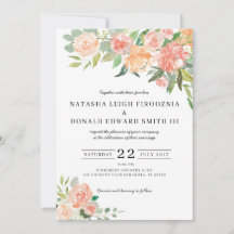 Floral Watercolor Wedding Invitation