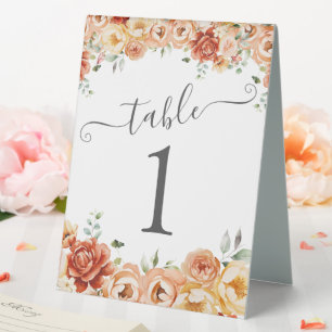Floral Watercolor Wedding Number