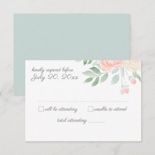 Floral Watercolor Wedding RSVP Invitation