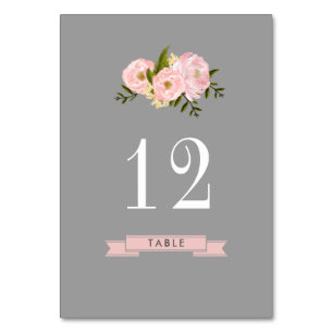 Floral Watercolor Wedding Table Number Cards