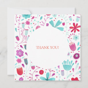 Floral Watercolor Wedding Thank You Card