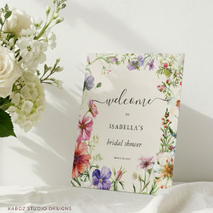 Floral Watercolor Welcome Bridal Shower Sign