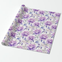 Floral watercolour - lavender purple Peonies