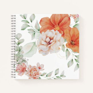 Floral watercolour notebook
