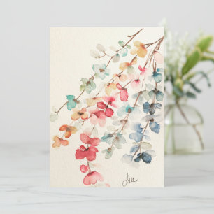 Floral Waterfall Flat Sympathy Card