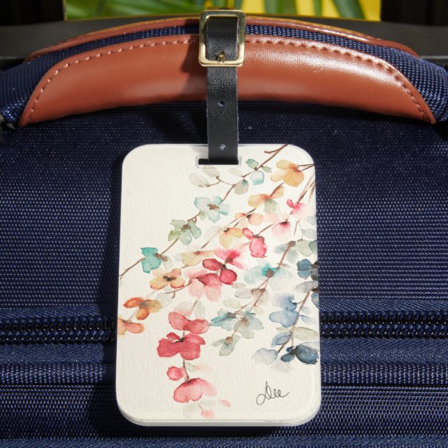 Floral Waterfall Luggage Tag (Front Insitu 2)
