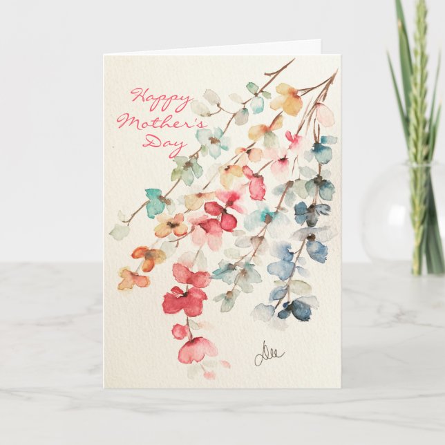 Floral Waterfall Mother's Day Card (Front)