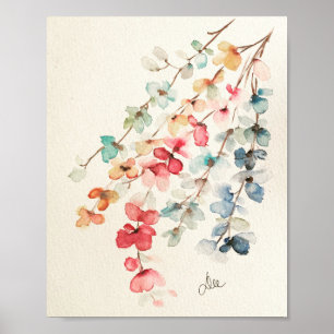 Floral Waterfall Premium Canvas Poster (8x10)