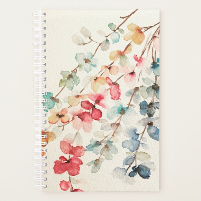 Floral Waterfall Spiral Planner (Front)