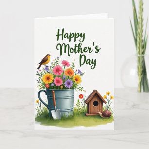 Floral Watering Can Scene Card