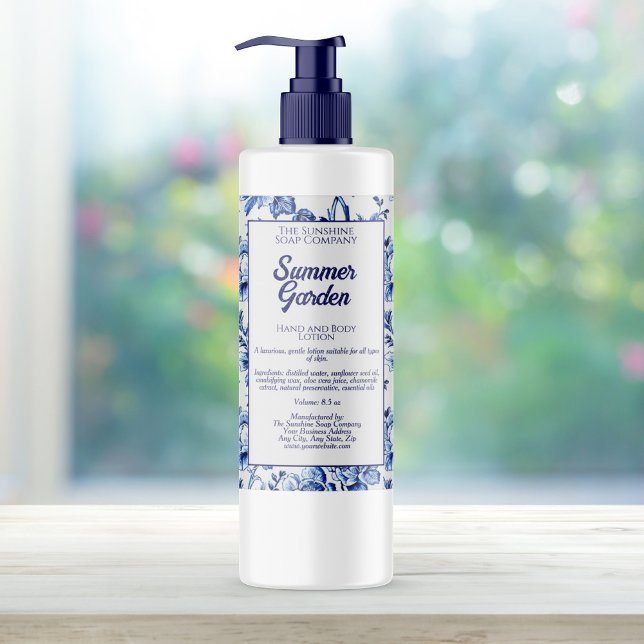 Floral waterproof cosmetics bottle label (Creator Uploaded)