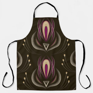 Floral Wave Vintage Stylish Background Apron