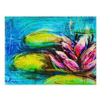 Floral Waves of Calm | Abstract Zen Floral Art Poster