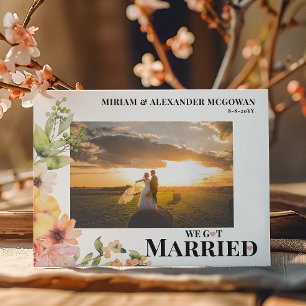 Floral We got married Wedding announcement  Postcard