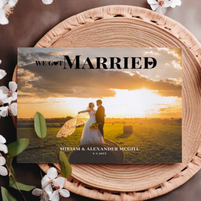 Floral We got married Wedding announcement  Postcard (Creator Uploaded)