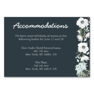 Floral Wedding Accommodation Cards