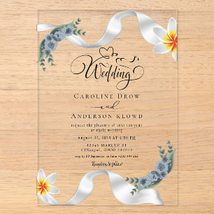 Floral Wedding Acrylic Invitations