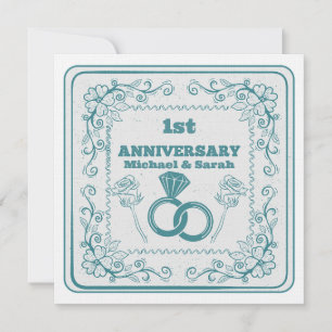 Floral wedding Anniversary Customizable year Invitation