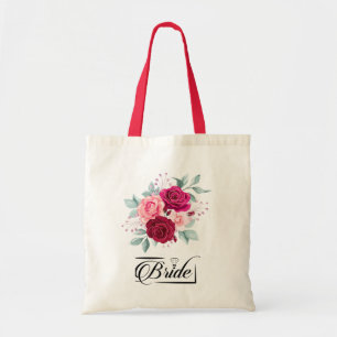 Floral Wedding Bride Tote Bag