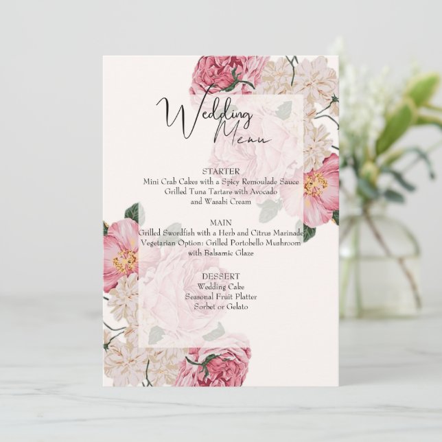 Floral Wedding Card (Standing Front)