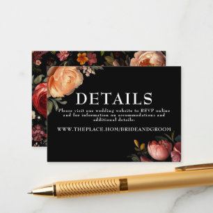 Floral Wedding Details Small Enclosure Card