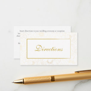 Floral Wedding Directions Enclosure Card