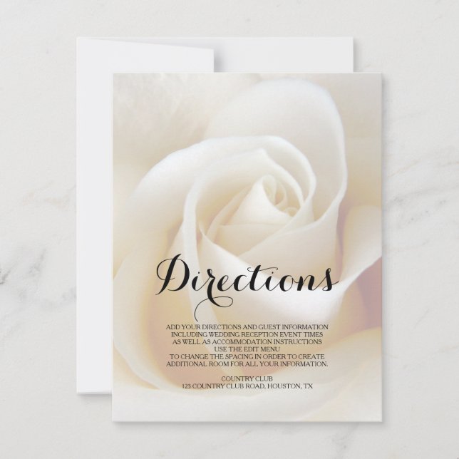 Floral Wedding Directions Insert Card (Front)