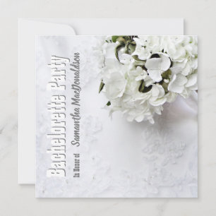 Floral wedding dress bachelorette party invitation