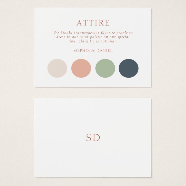 Floral Wedding Dress Code Attire Enclosure Card (Front & Back)