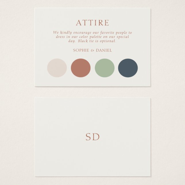 Floral Wedding Dress Code Attire Enclosure Card (Front & Back)