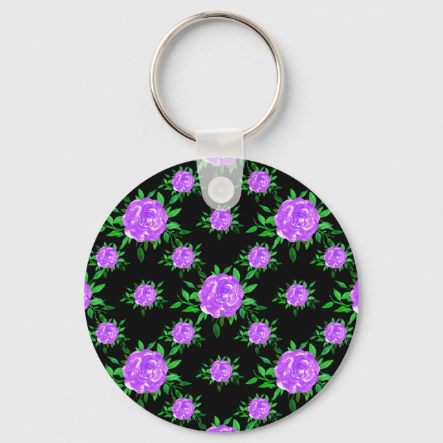 Floral Wedding Dresses Key Ring (Front)
