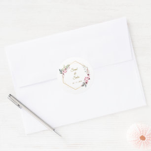 Floral wedding envelop seals favor stickers